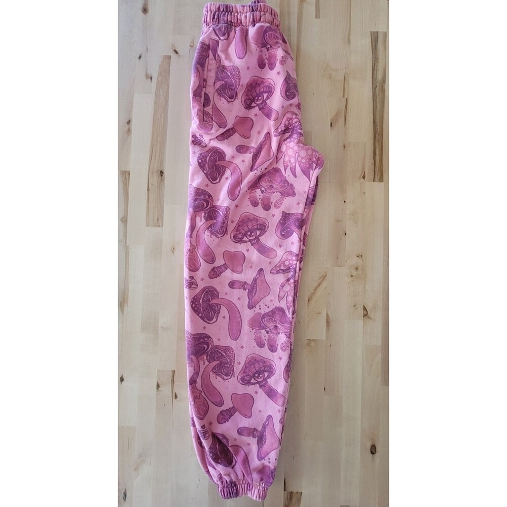 Vintage Mushroom Sweatpants Size SM Pink Hippie Festival Fairy Boho - Picture 4 of 11